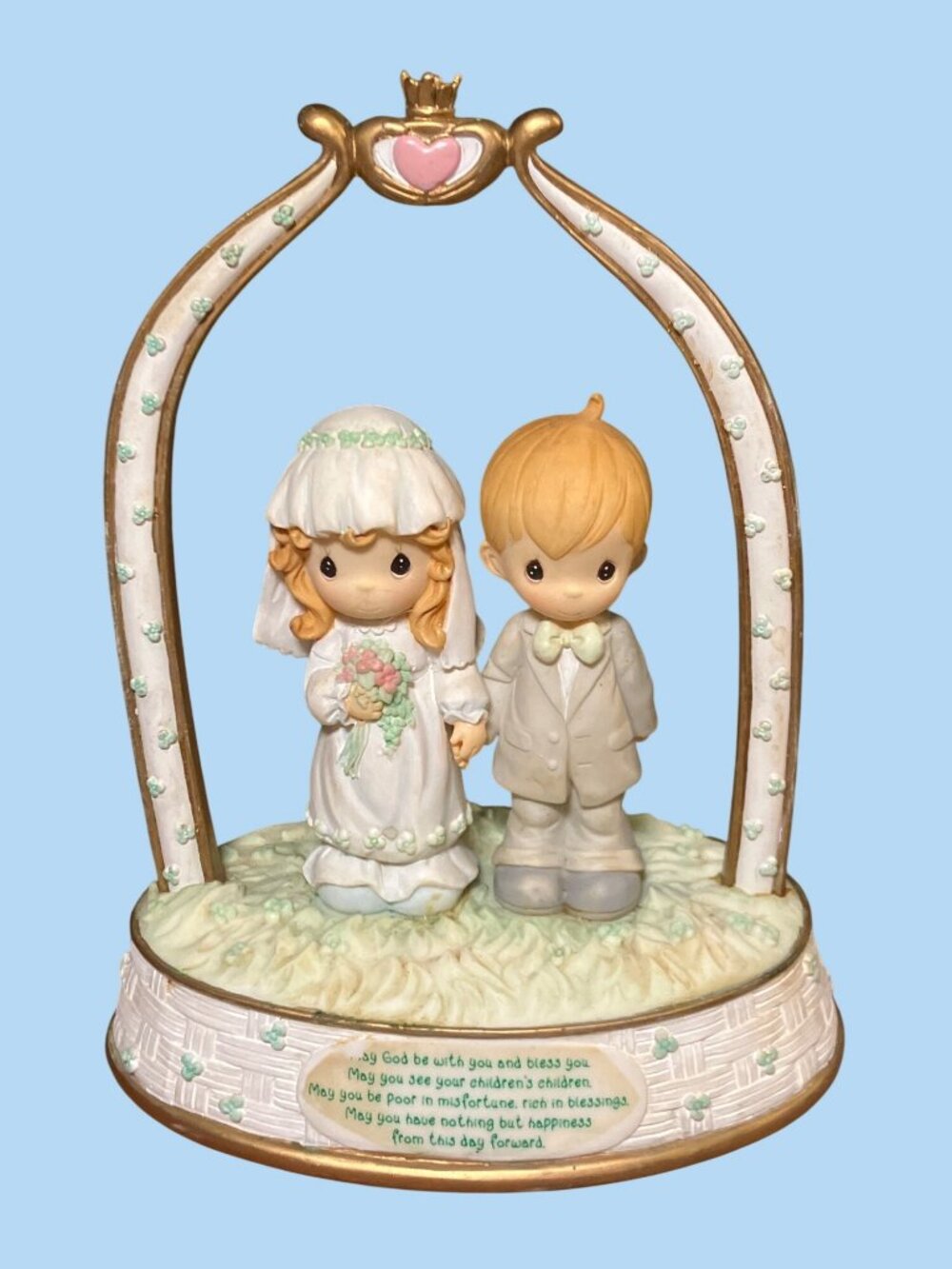 Precious Moments 2003 Wedding Figurine Bride and Groom Under Arch